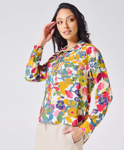 Floral Printed Oversized Shirt